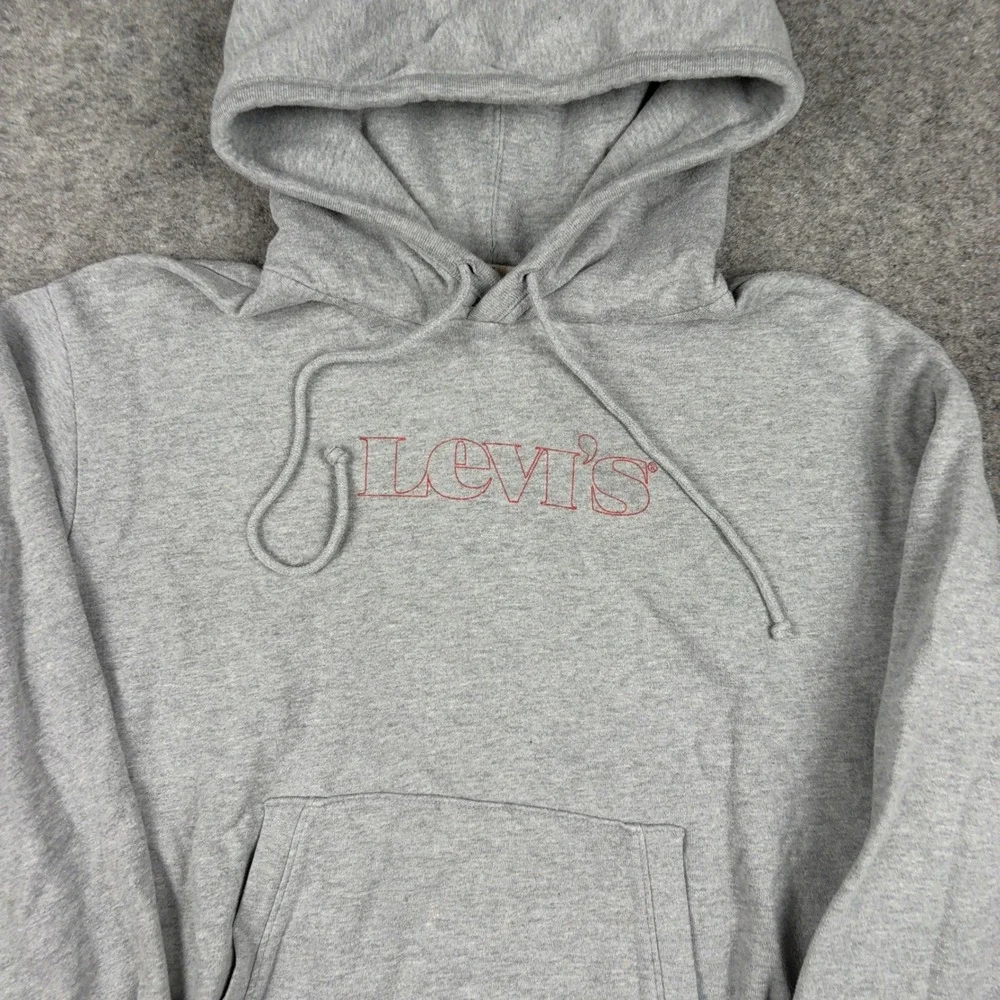 Levis‎ Hoodie Kids Medium Gray Graphic Pullover Long Sleeve Outdoor Sweatshirt